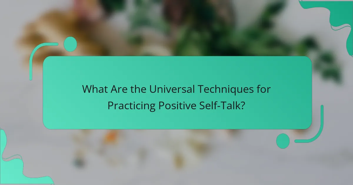 What Are the Universal Techniques for Practicing Positive Self-Talk?