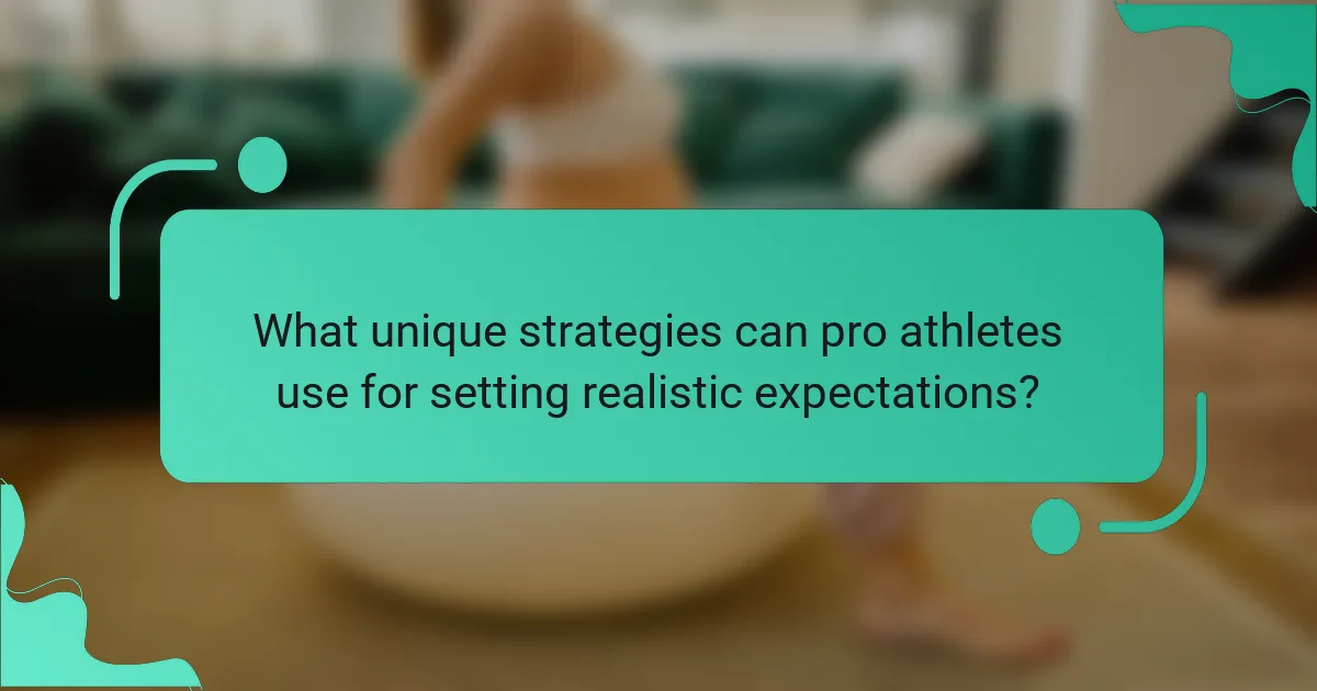 What unique strategies can pro athletes use for setting realistic expectations?